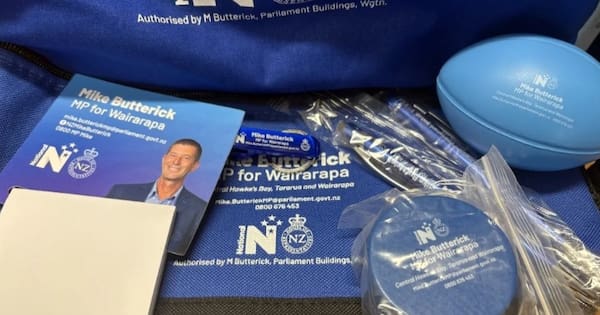 Wairarapa MP Mike Butterick's National Party swag bags upset parents