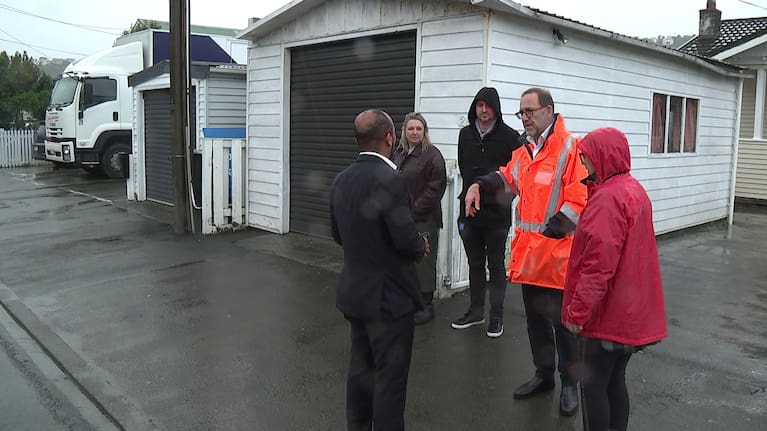 Wellington Mayor Andrew Little visited the scene, speaking with affected residents and staff.