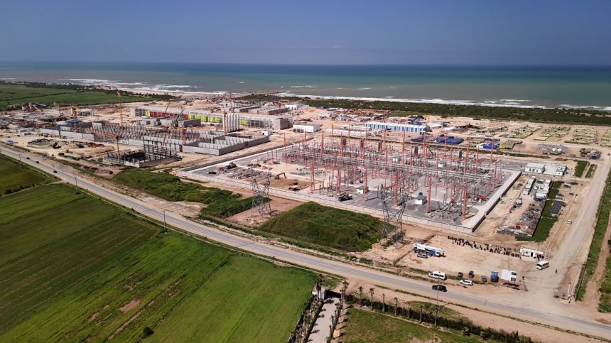 Construction of the Casablanca desalination plant, set to be Africa's largest and the world's biggest powered entirely by renewables.