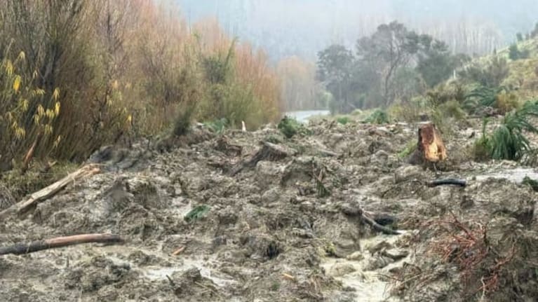White Rock Road after the storm on Saturday.
