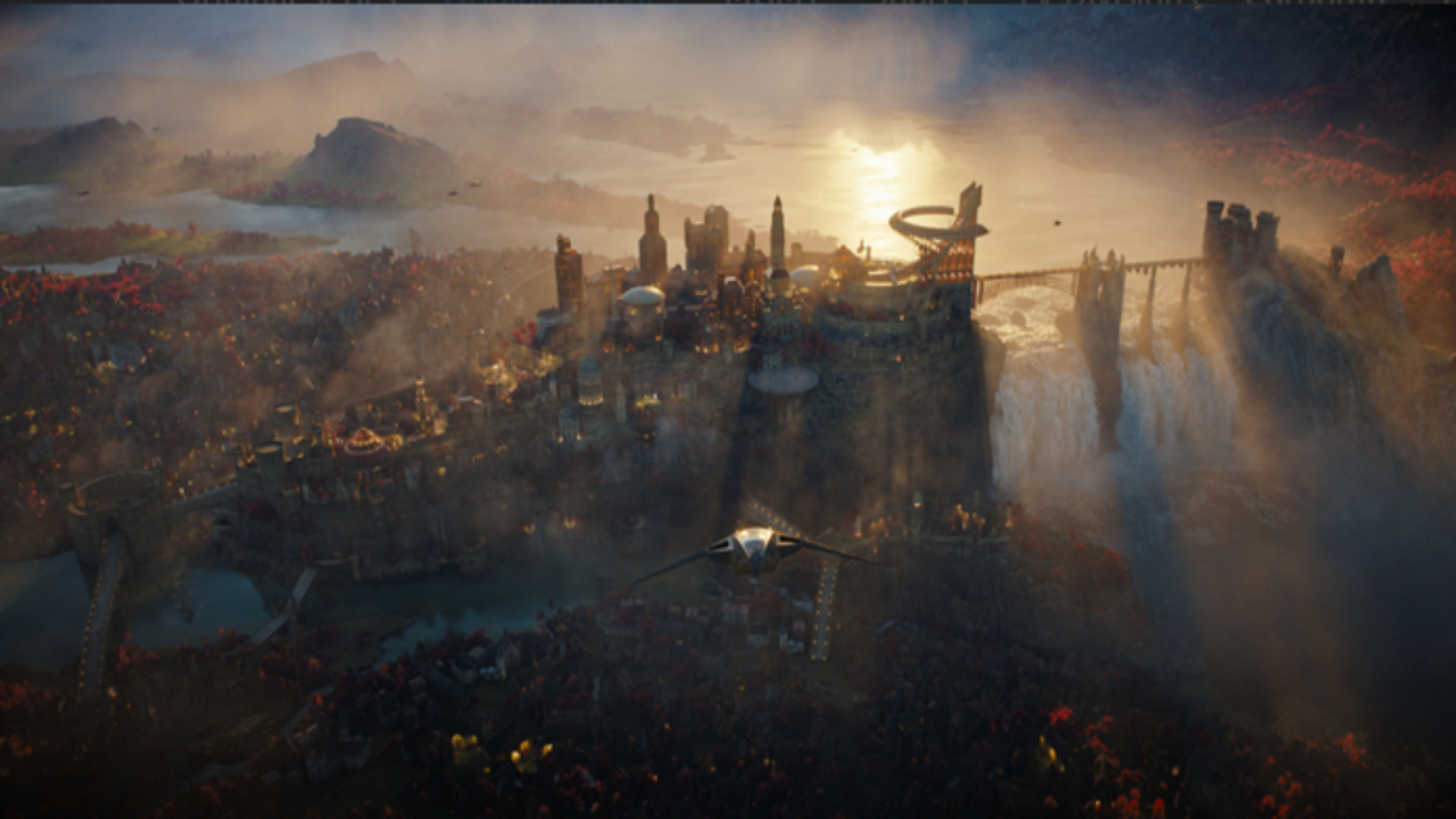 The fictional world of Eternia from above.
