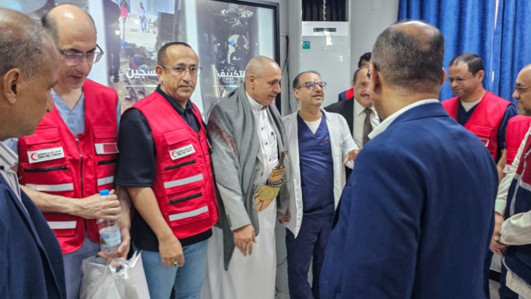 - (Center): Professor Abu Dhar Al-Jundi, Head of the Cardiovascular and Kidney Transplant Center.