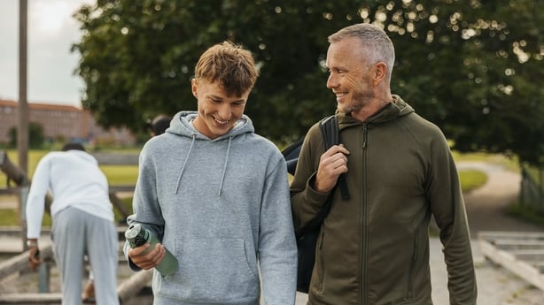 Father and teen son