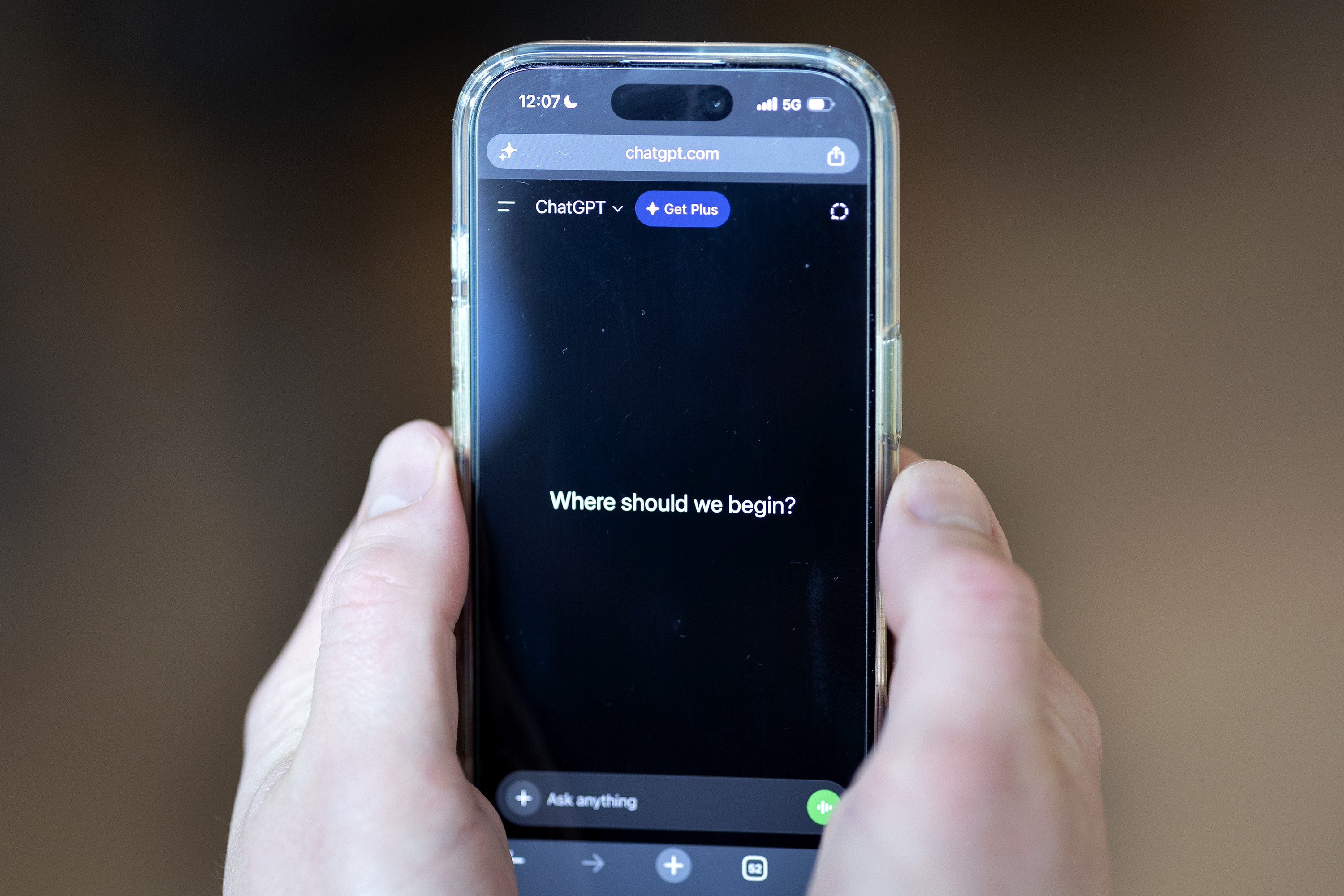 a flip phone with a message on it: Where should we begin?