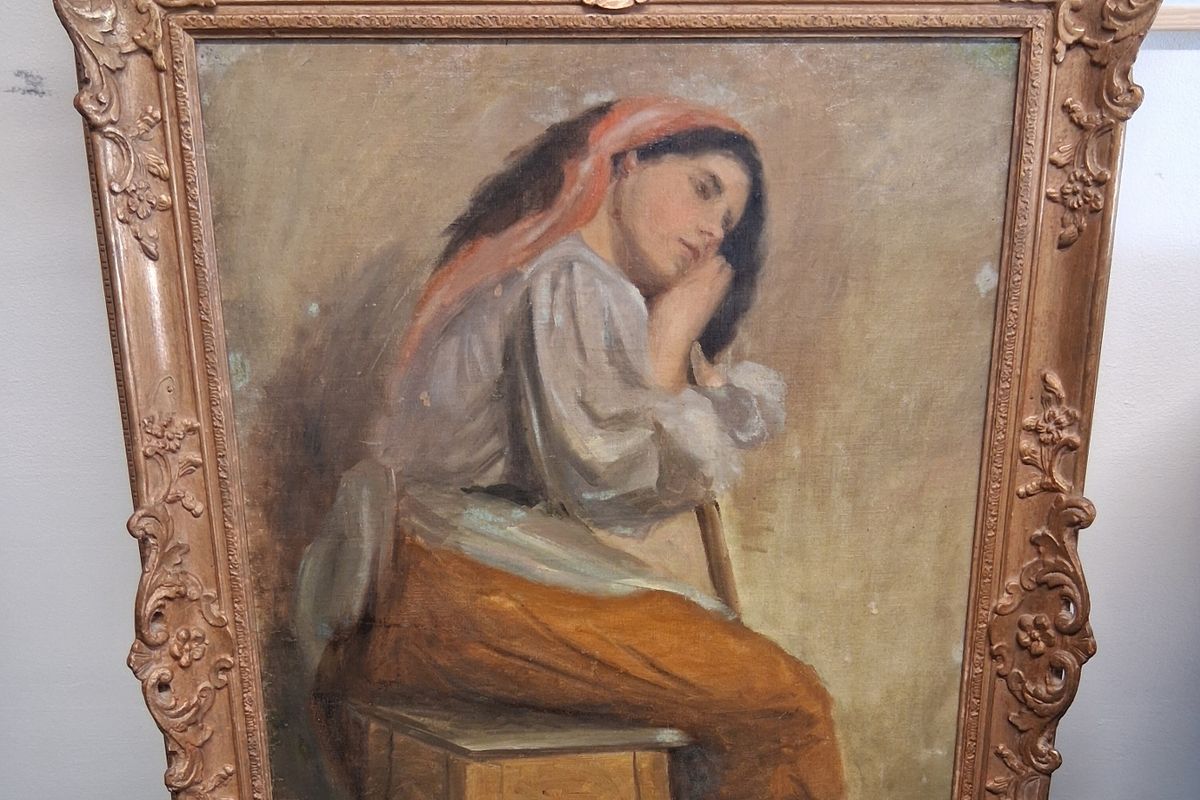 Taking a Rest, A Girl Seated on a Stool, a painting by Newlyn School of Art founder Stanhope Alexander Forbes which had been at the Leonard Cheshire care home in Marazion for years and was recently valued by experts from the BBC Antiques Roadshow