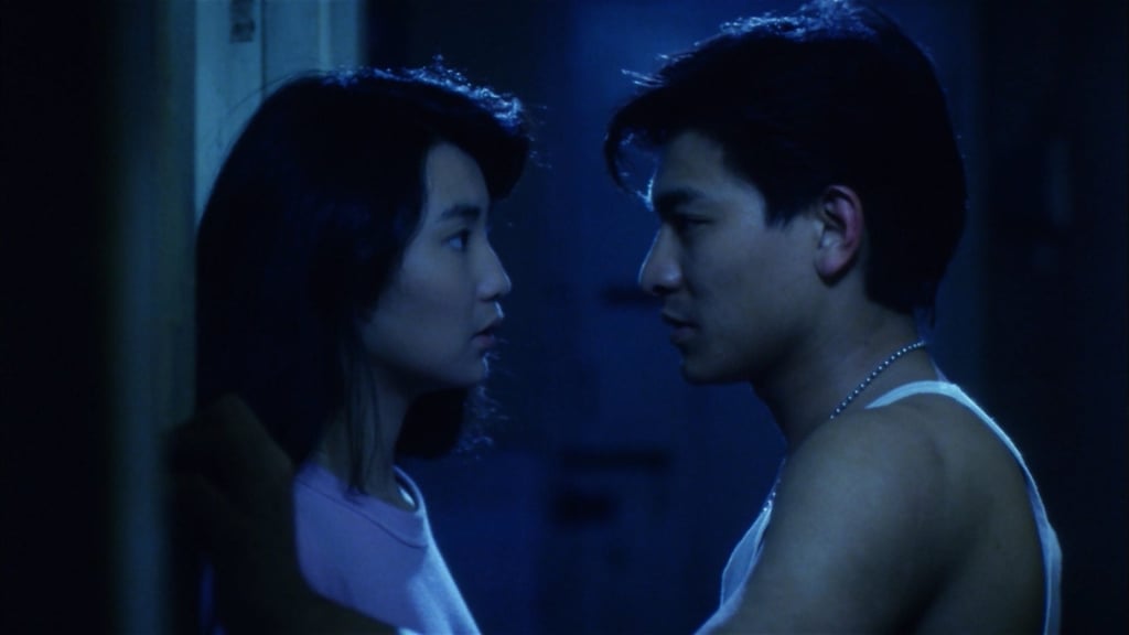 Maggie Cheung and Andy Lau in a still from As Tears Go By (1988).