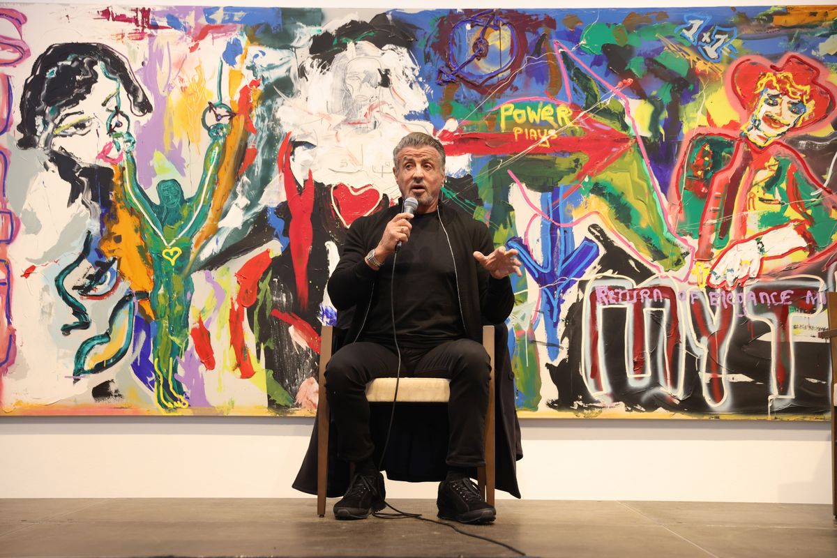 Painting remains Stallone's "first love," with the actor often sketching his characters before filming begins.