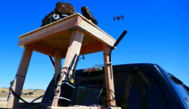 (Representative only.) A counter-unmanned aircraft system sensor platform tracks a drone during the Joint Interagency Field Experimentation event at Camp Roberts, California, on Sept. 9, 2025. Photo: Dan Linehan/DVIDS