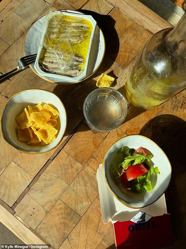 Kylie also shared a snap of her holiday meals - she  previously revealed she followed a Paleo diet - a way of eating that tries to copy the diet of early human hunter-gatherers