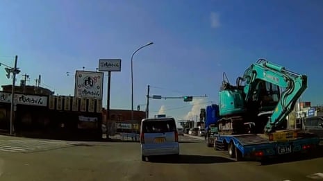 Dashcam captures moment 6.8-magnitude earthquake hits Japan – video