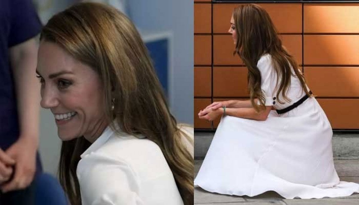Kate Middleton reacts after patient asks if she is the queen during London visit