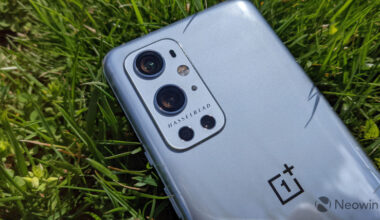 Close-up of the OnePlus 9 Pro camera