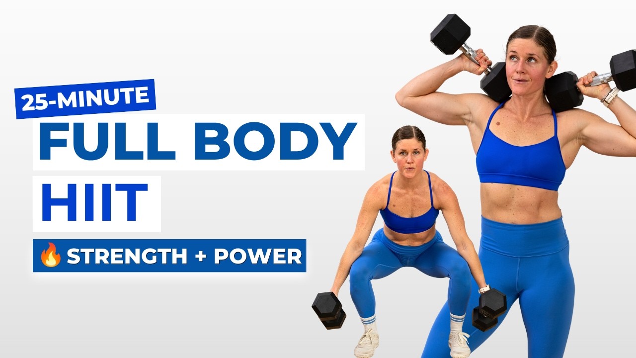25-Minute Full Body HIIT with Dumbbells | Strength + Power Supersets - YouTube