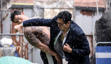 Actor So Ji-sub, right, in a scene from SBS drama