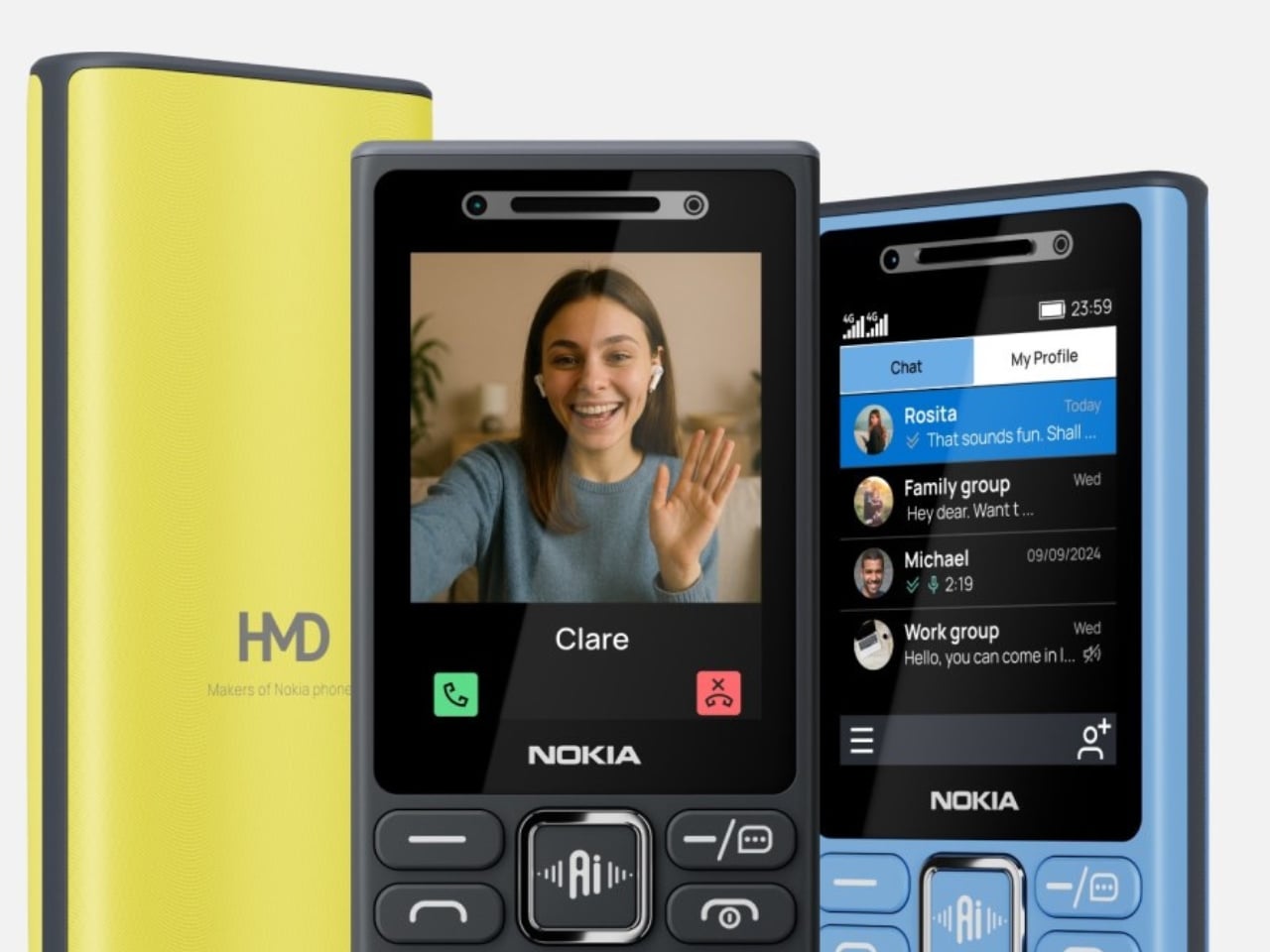 Nokia’s 4 New Dumb Phones Still Come With an AI Button