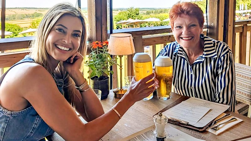 Pauline Hanson, Holly Valance hang out at Jeremy Clarkson’s pub in UK