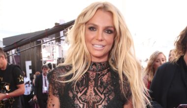 Britney Spears hangs out of sunroof on LA freeway near Studio City