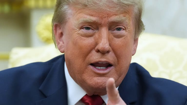 President Donald Trump speaks as he meets with Iraq's Prime Minister Ali al-Zaidi in the Oval Office of the White House, Tuesday, July 14, 2026, in Washington.