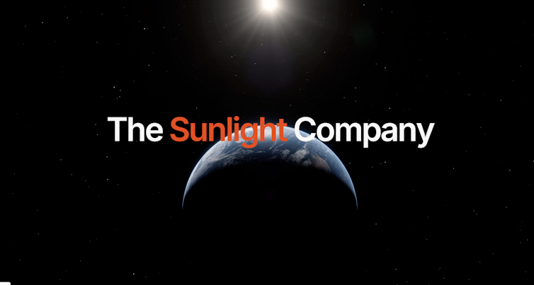 Earth and the sun in space, with The Sunlight Company written in white and red text.