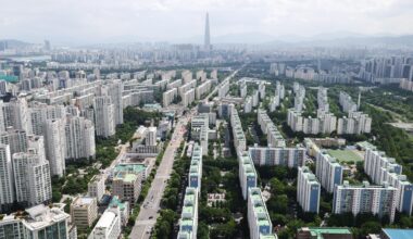 Apartment complexes are seen in Seoul