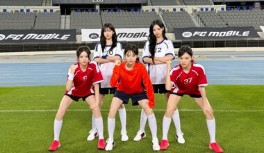 K-pop girl group RESCENE poses for a promotional photo for FC Mobile in this picture uploaded to social media, June 4. Captured from RESCENE