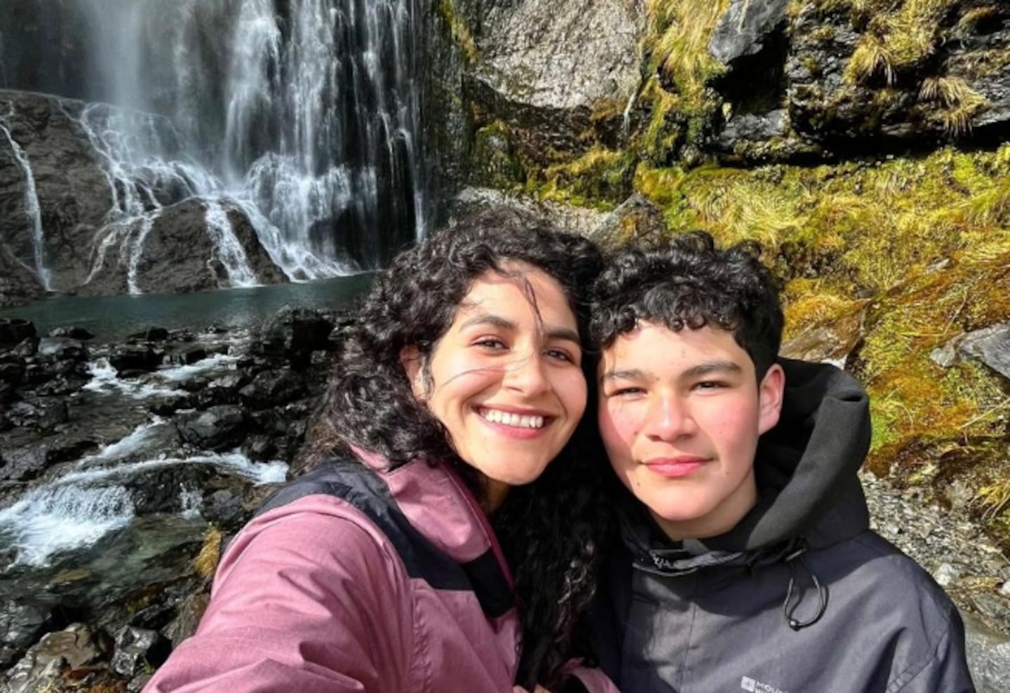 Ailien Ampuero with her son, Gaston, 12.
