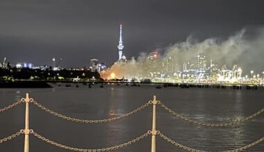 Auckland's Waitematā station reopened after nearby fire cancels trains