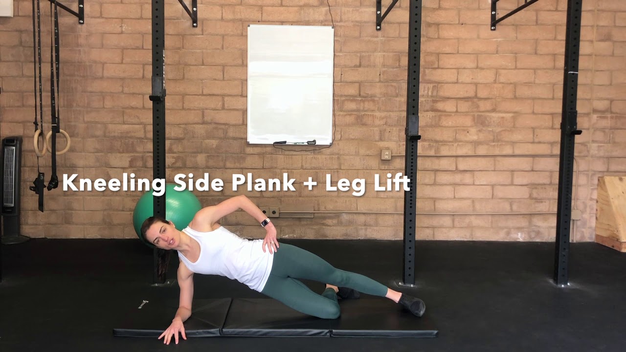 Kneeling Side Plank + Leg Lift - YouTube