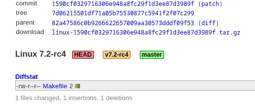 Linux 7.2-rc4 Git tag
