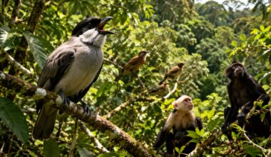 ‘Internet of the forest’: Scientists discover birds and monkeys in the Amazon have developed a natural communication network to share danger warnings and protect each other from predators |
