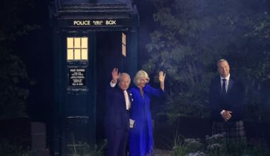 Watch: King Charles, Queen Camilla arrive at Comm Games in Tardis