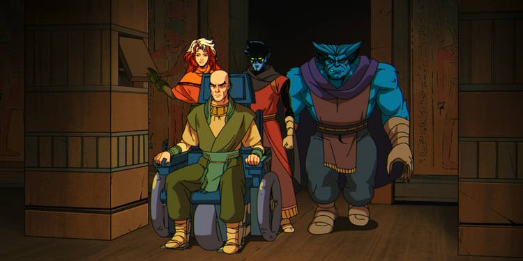 Rogue, Professor X, Nightcrawler, and Beast in X-Men '97 Season 2 Episode 3