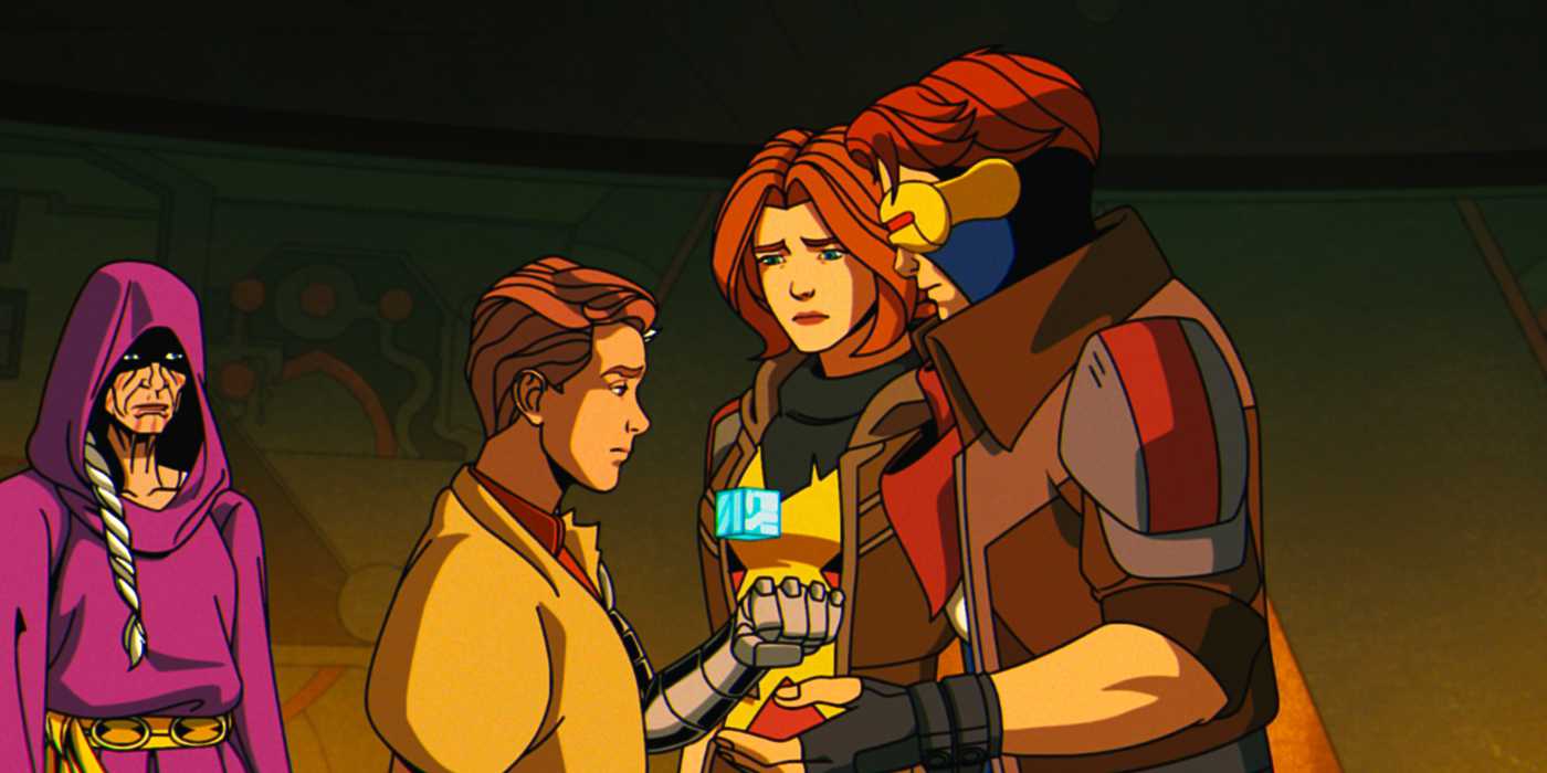 Jean Grey, Cyclops, Nathan Summers, and Mother Askani in X-Men '97 Season 2 Episode 2