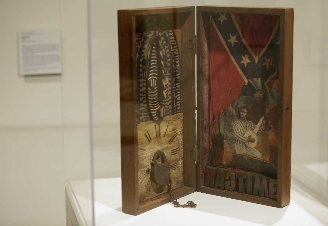 Betye Saar's mixed media piece Ragtime, on display at the Take A Stand Center at the Illinois Holocaust Museum & Education Center in Skokie, Ill., in 2017.