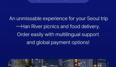 A promotional campaign poster advertising how international visitors can order food in Seoul using the Baemin delivery app. Courtesy of Seoul Metropolitan Government