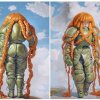 A diptych from Holly Herndon and Mat Dryhurst’s "xhairymutantx". The work, originally commissioned as part of a larger piece for the 2024 Whitney Biennial, is among those offered for sale at Christie's landmark AI art auction.