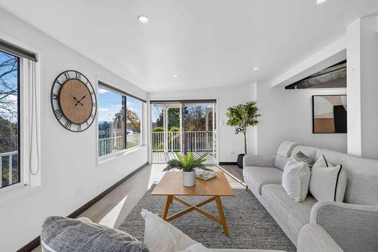 The chateau for sale at 913 River Road, Queenwood, in Hamilton, was designed by renowned architect Roger Walker and built in the 1970s. Photo / Supplied