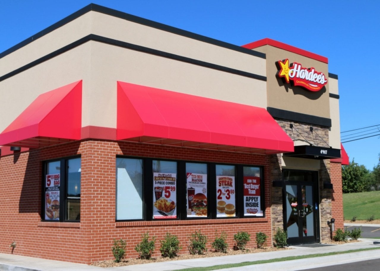 A Hardee's burger restaurant. -