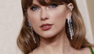 Taylor Swift at the 2024 Golden Globes in Natural Diamond Jewelry
