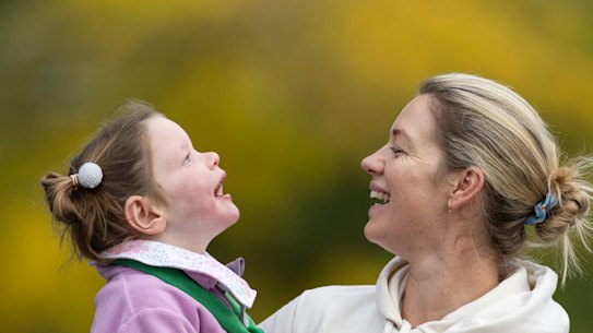Keira Hannigan and her daughter, Annabelle Holland, whose rare genetic disorder was detected by Talos.