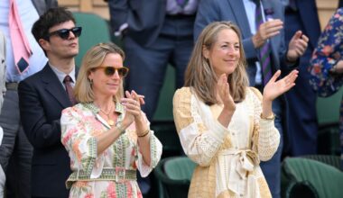 Lady Rose Gilman leads the glamour in the Wimbledon Royal Box on Day Two of the Championships