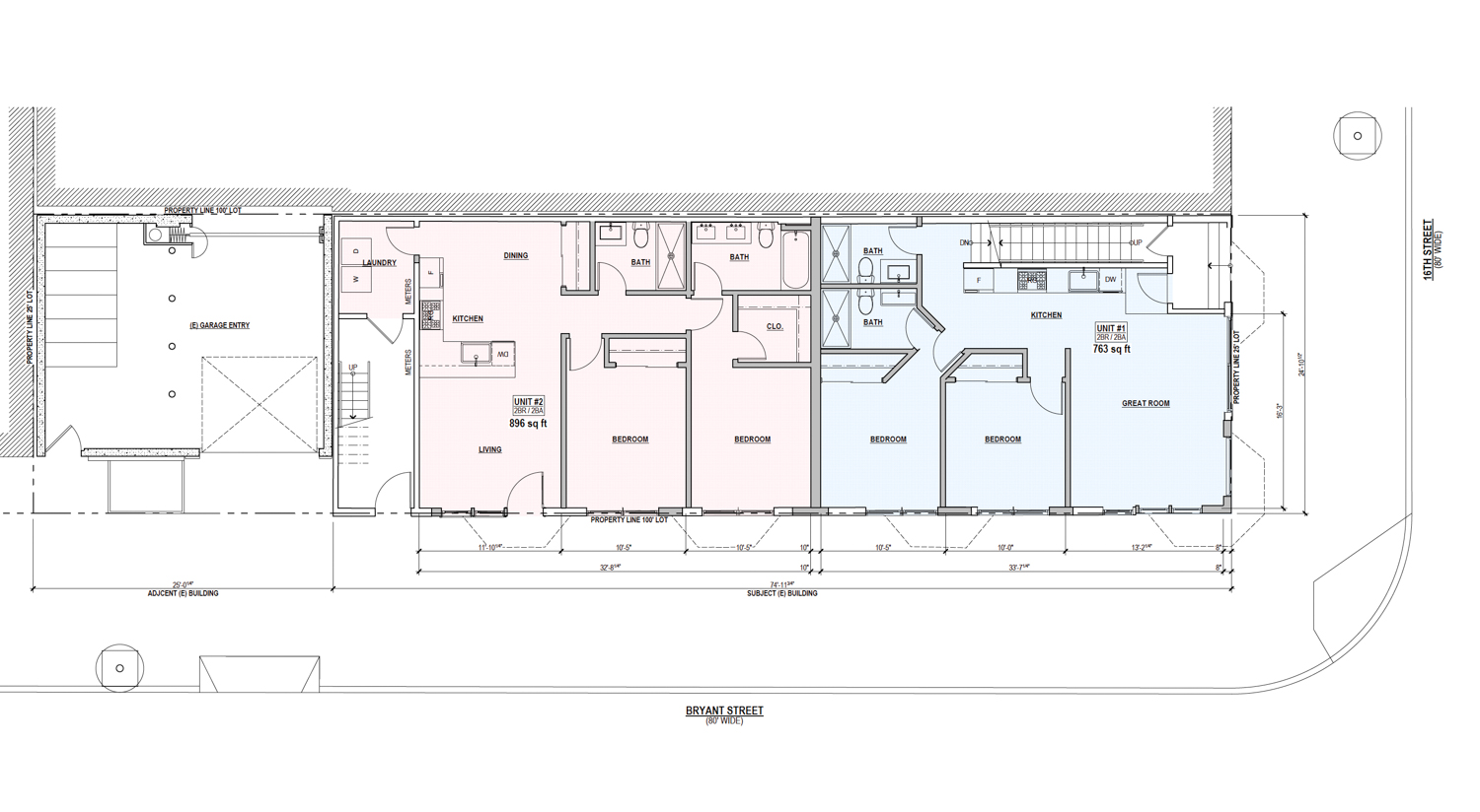 2401 16th Street proposed ground-level floor plan, illustration by MML Architect