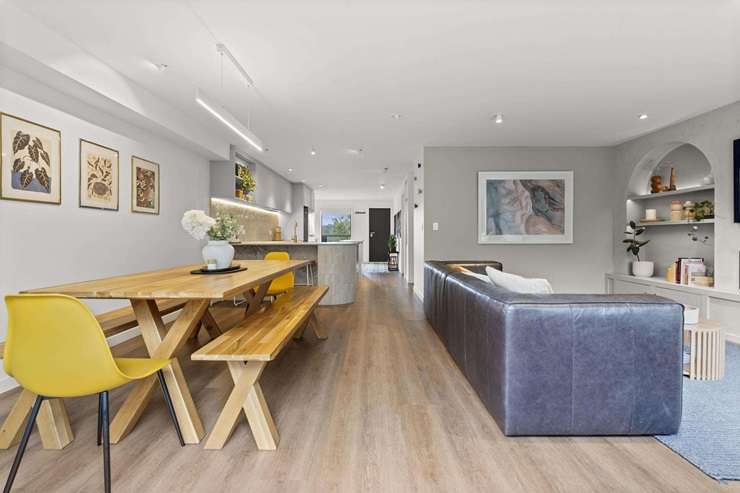 Chloe Hes and Ben Speedy, the winners of The Block NZ season 10, won a <img00,000 cash prize and $4000 in auction profit. The townhouse they renovated is now back on the market. Photo / Three