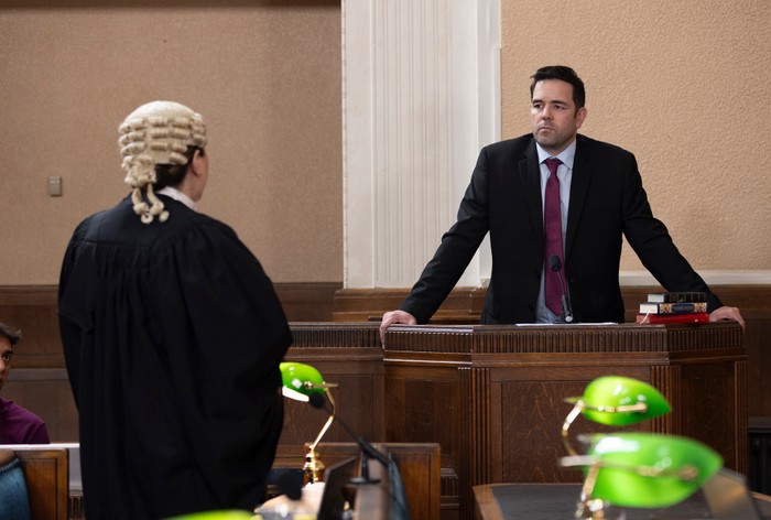 Ben Driscoll in court in Coronation Street