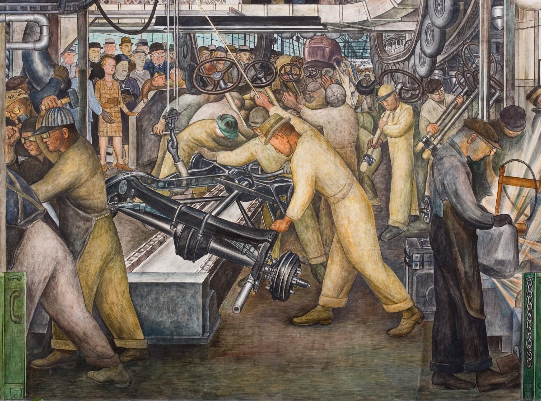 One of Diego Rivera's murals on the South Wall. (Courtesy of the Detroit Institute of Arts)