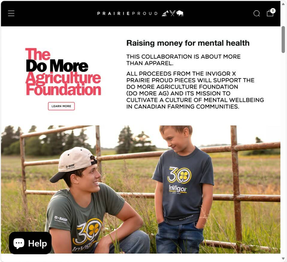 Screenshot of Prairie Proud website showcasing the Do More Ag x BASF collab. Screenshot