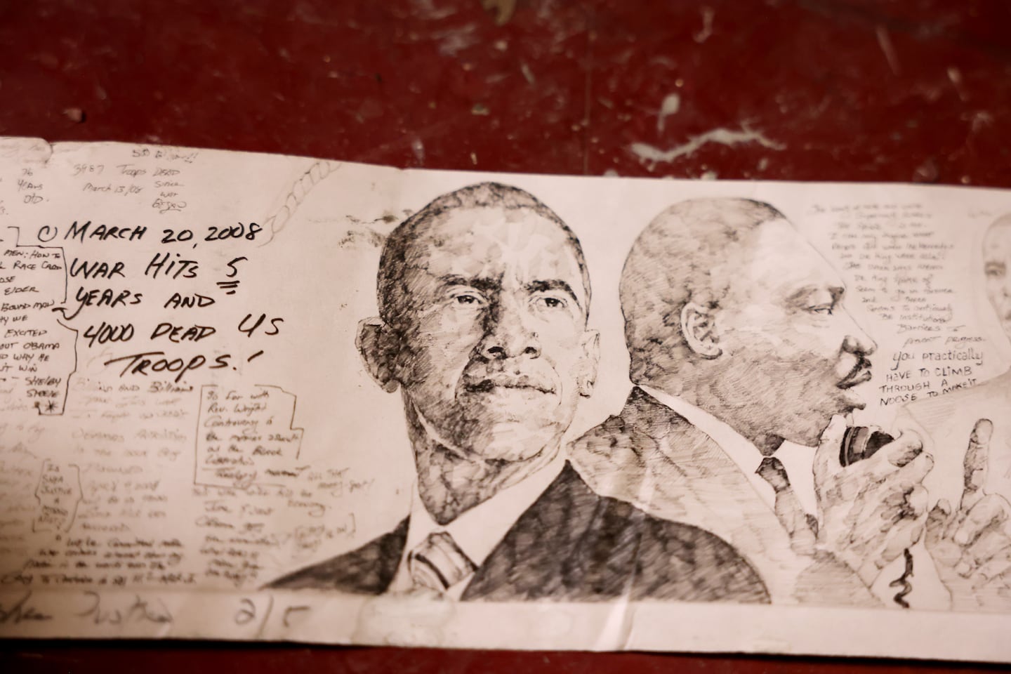 A detail from Justice’s “Scroll of Justice” in Jamaica Plain on July 21, 2026.  