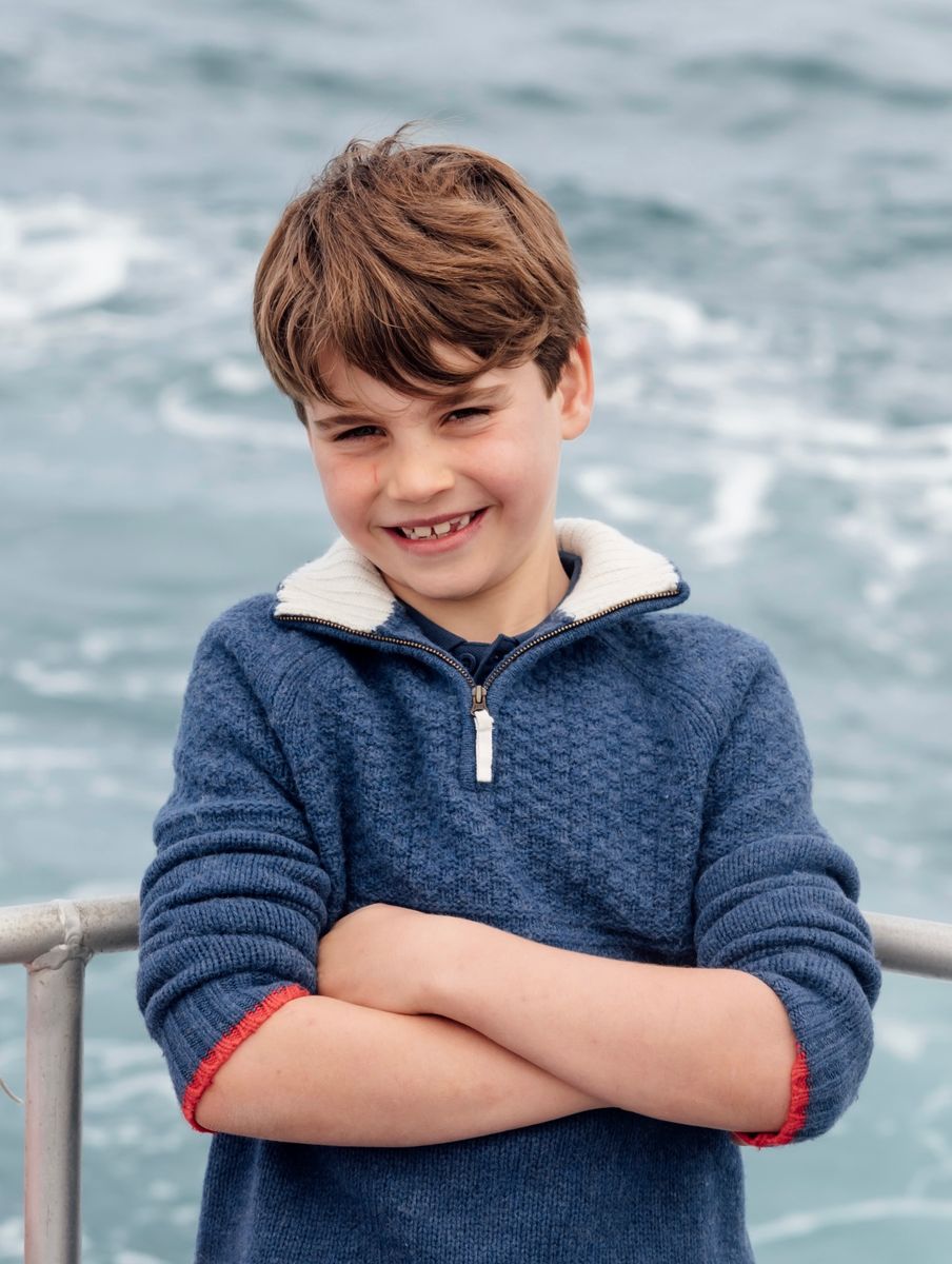 Prince Louis beams in his 8th birthday portrait, released by the Prince and Princess of Wales in celebration of his birthday.