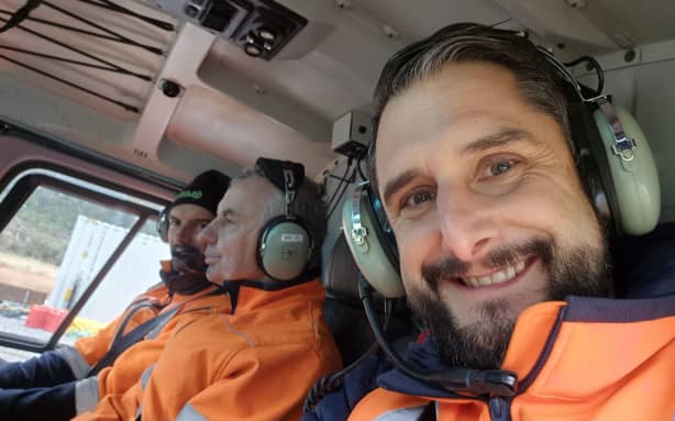 Engineer and business owner Dan Crocker (right), builds bridges.