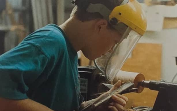 As a child, Chris would work on his own DIY projects. (Supplied)